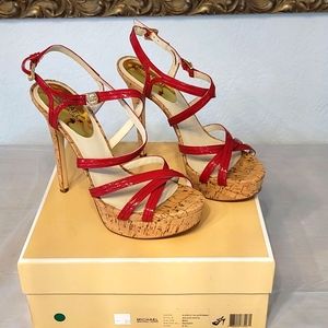 Michael Michael Kors Red Patent high heel sandals